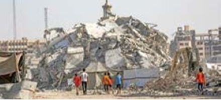 Una parte de la destrucción de la Franja de Gaza por los ataques.