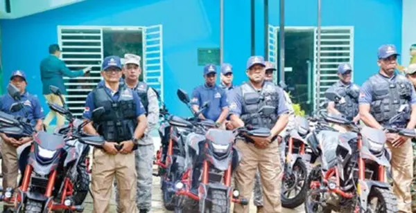 Motorizados que patrullarán todo el Centro Olímpico  para garantizar mayor protección a los visitantes.