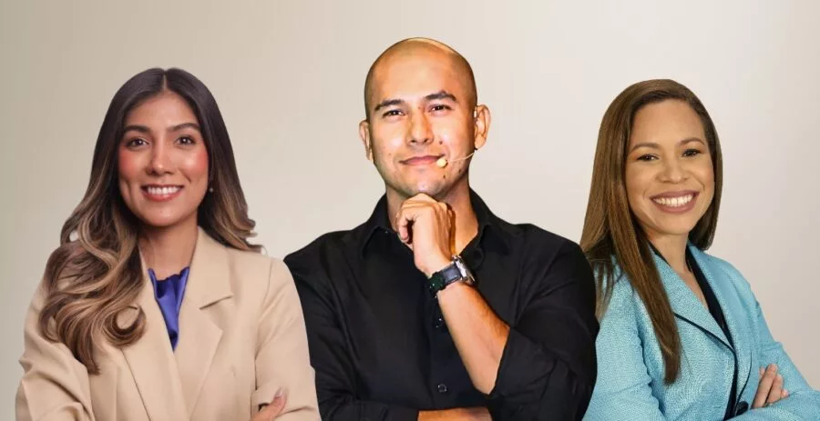 Ginnegizeth Cárdenas, Jair Arango e Isabel Hidalgo.