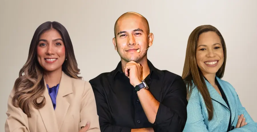 Ginnegizeth Cárdenas, Jair Arango e  Isabel Hidalgo.