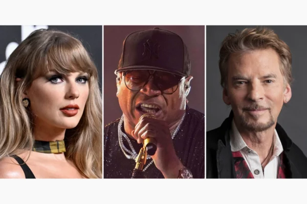 Taylor Swift, de izquierda a derecha, LL Cool J y Kenny Loggins
