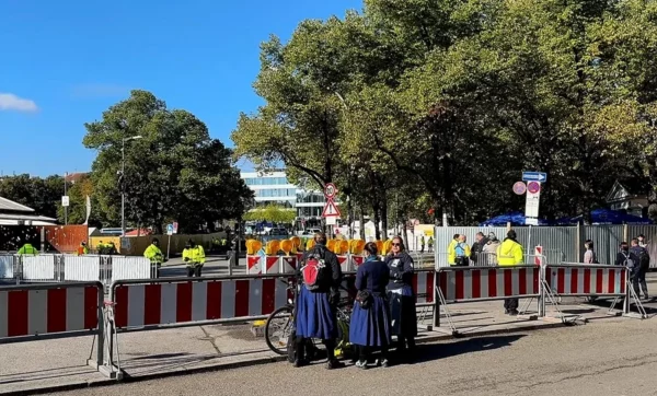 Imagen del recinto del Oktoberfest en Múnich, Alemania, cerrado este 1 de octubre
