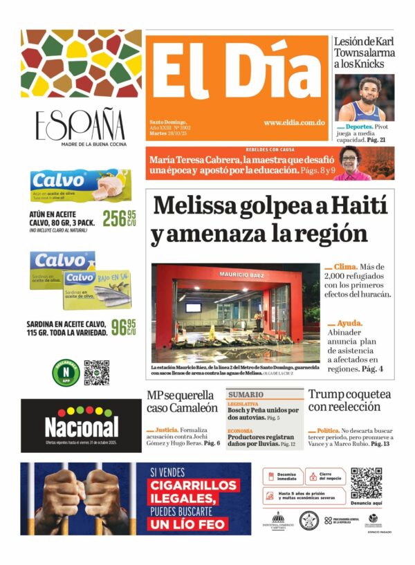 Portada impresa 28-10-2025