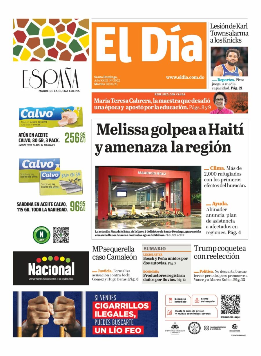 Portada impresa 28-10-2025