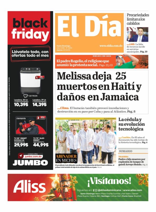 Portada impresa 30-10-2025