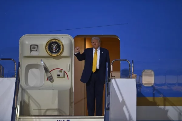El presidente norteamericano, Donald Trump, a su llegada hoy a Japón.