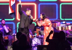 Frank Ceara y Adalgisa Pantaleón durante uno de los conciertos .