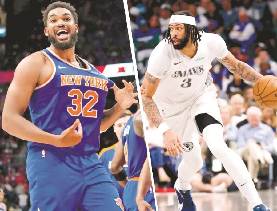 Karl Anthony Towns y Anthony Davis formarían dúo explosivo con los Knicks.  Archivo