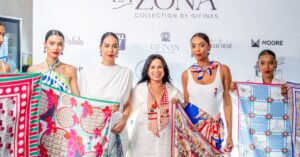 Maritza Acevedo, creadora de la marca Gifinas, junto a las modelos.