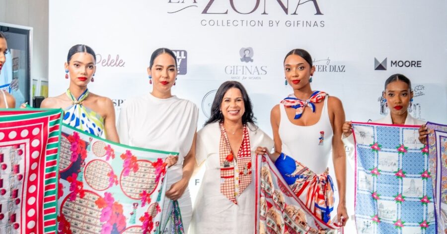 Maritza Acevedo, creadora de la marca Gifinas, junto a las modelos.