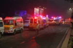 Ambulancias en el lugar del accidente