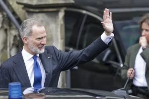Fotografía de archivo del rey Felipe VI de España en el ayuntamiento de Aquisgrán, Alemania.