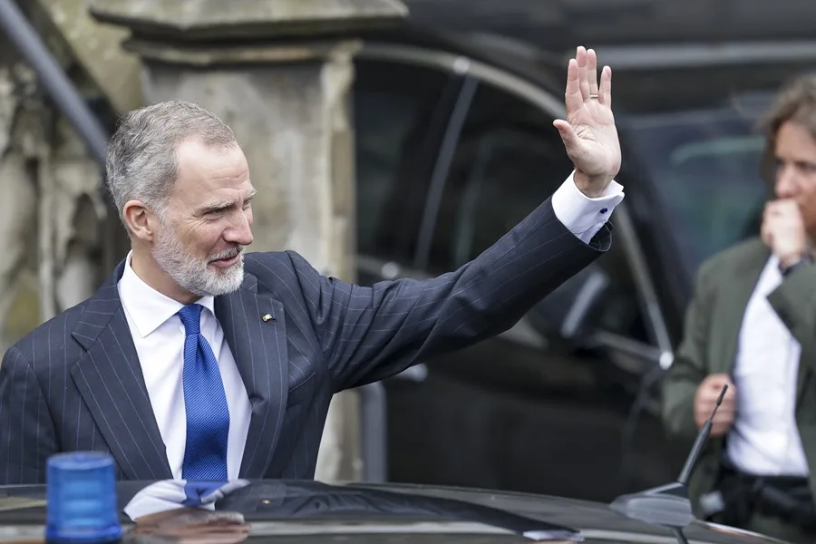 Fotografía de archivo del rey Felipe VI de España en el ayuntamiento de Aquisgrán, Alemania.