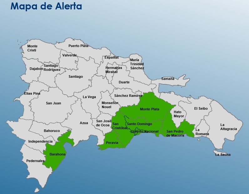 COE emite alerta verde para siete provincias por lluvias