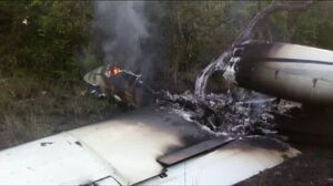 La aeronave quedó destruida por las fuerzas militares venezolanas