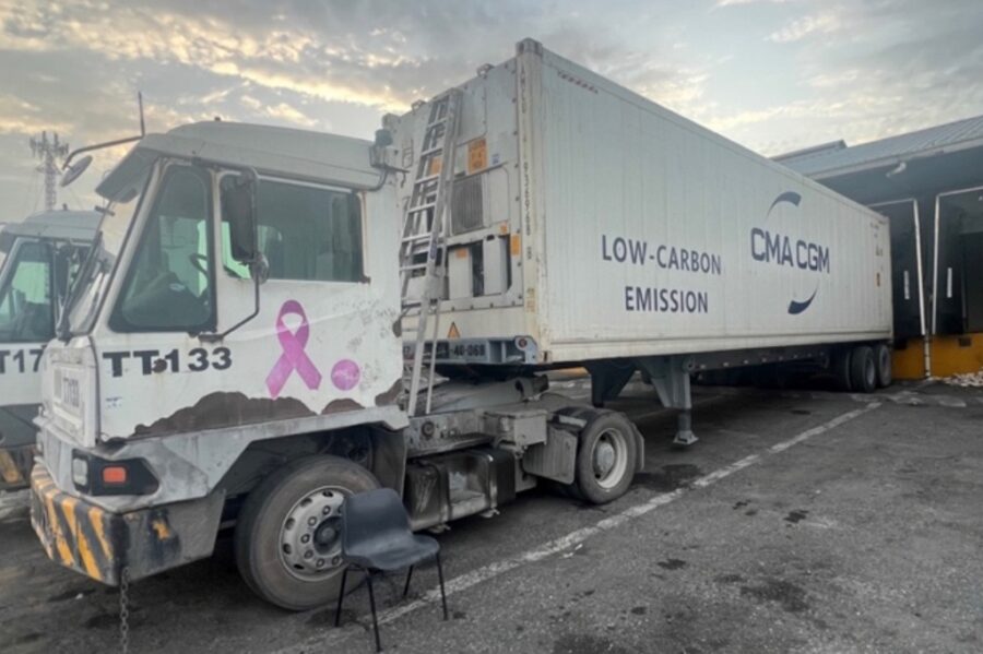 Uno de los contenedores refrigerados utilizados por los integrantes de la red para importar drogas.  fuente externa