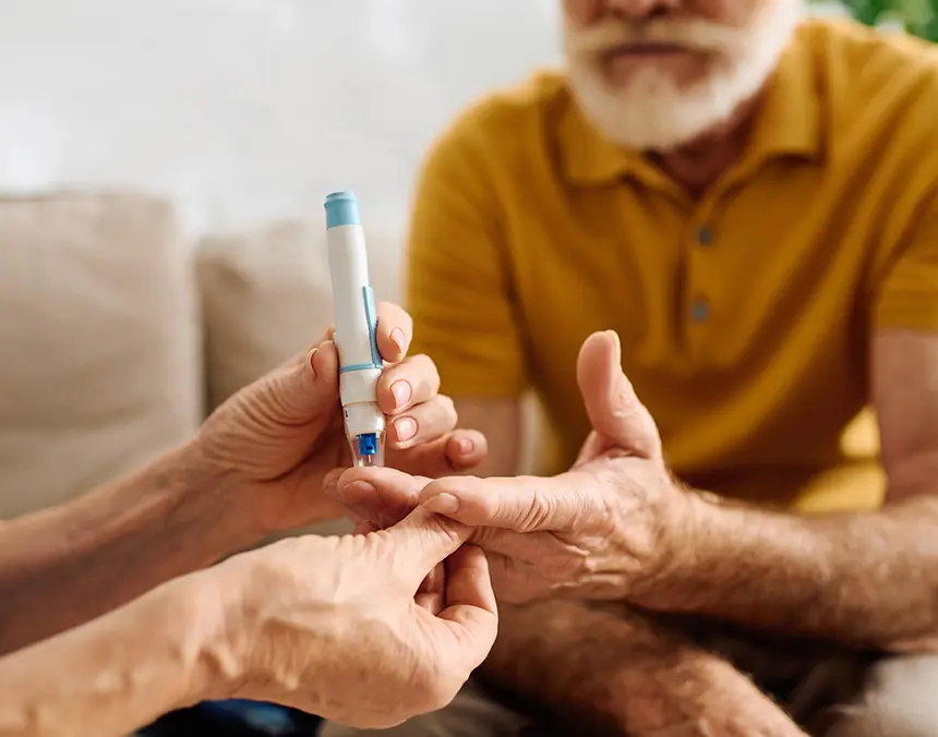 Pruebas de diabetes en sangre. Fuente externa.