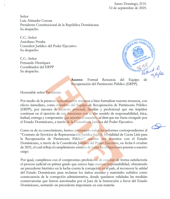 Carta de renuncia Jorge Hilario