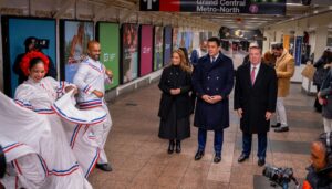 El ministro de Turismo, David Collado, encabezó la promoción del país en ese lugar de Nueva York.  Fuente externa