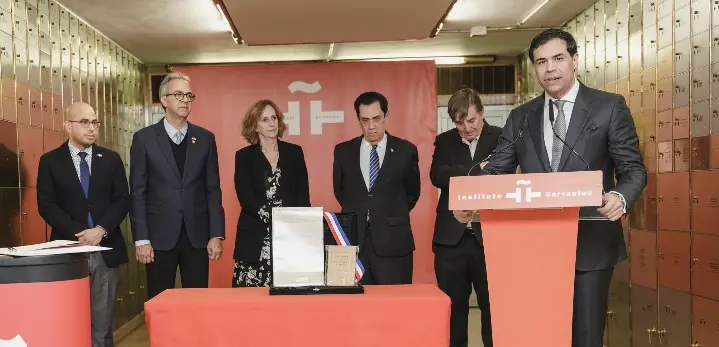 El ministro de Cultura mientras ofrece las palabras de apertura.