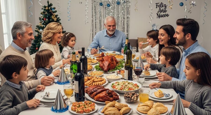 En la región de América Latina se suelen reunir abuelos, padres y primos para compartir antes de dar los regalos.