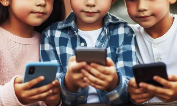 Niños con telefono