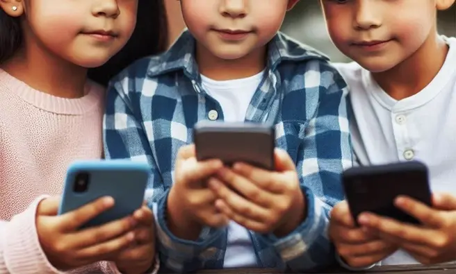 Niños con telefono