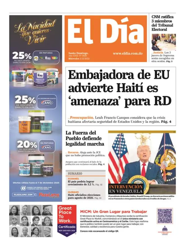 Portada impresa 03-12-2025