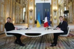 Reunión entre Volodimir Zelenski y Emmanuel Macron