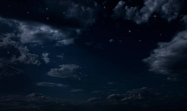 Night starry sky. Night cloudy sky