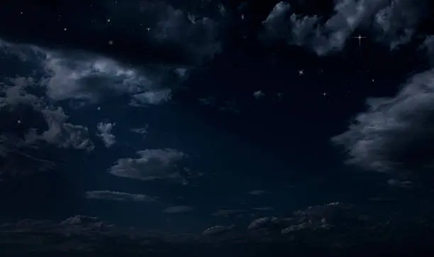 Night starry sky. Night cloudy sky