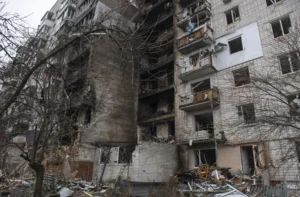 Daños en la ciudad de Vyshhorod, en la región de Kiev, en una imagen de archivo.