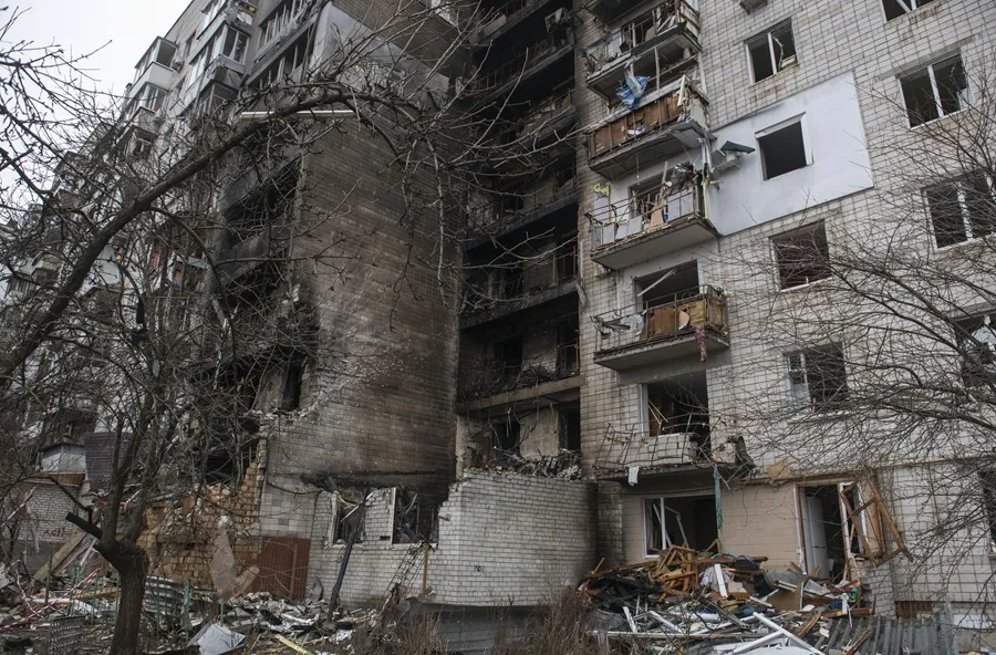 Daños en la ciudad de Vyshhorod, en la región de Kiev, en una imagen de archivo.