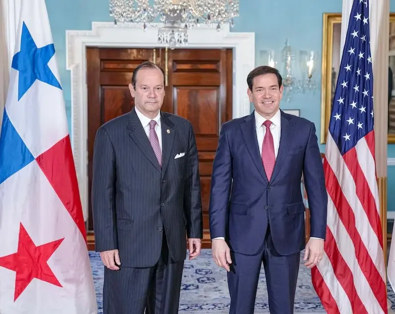 Marco Rubio y el canciller de Panamá, Javier Martínez-Acha.