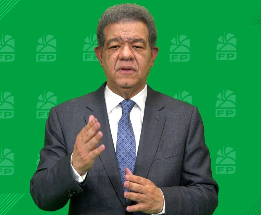 Momentos en que Leonel Fernández se dirigía al país. fuente externa