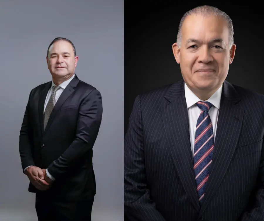 Oliverio Espaillat, ministro de Agricultura y Pedro Urrutia Sangiovanni, nuevo titular de la Dirección General de Impuestos Internos (DGII)