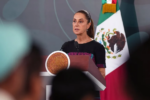 La presidenta de México, Claudia Sheinbaum, habla durante una rueda de prensa, en la ciudad de Acapulco (México).