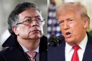 Combo de fotografías de archivo que muestra al presidente de Colombia, Gustavo Petro (i), y a su homólogo de Estados Unidos, Donald Trump.