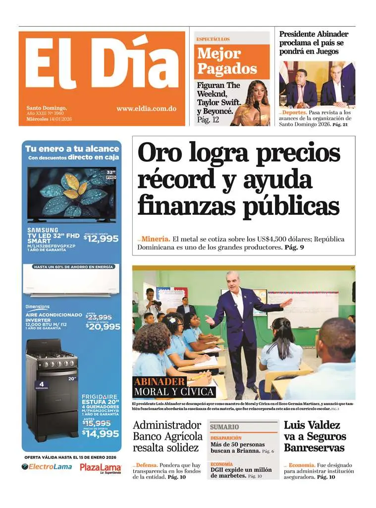 Portada impresa 14-01-2026