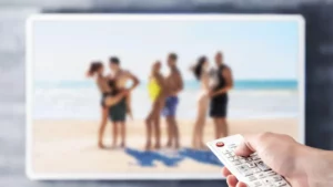 Imágenes de entretenimientos en pantalla grande.