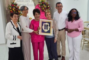 Guillermina Santana viuda de Marizán, durante la celebración de sus 100 años.