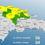 COE coloca 6 provincias en alerta amarilla y mantiene 4 en verde por lluvias