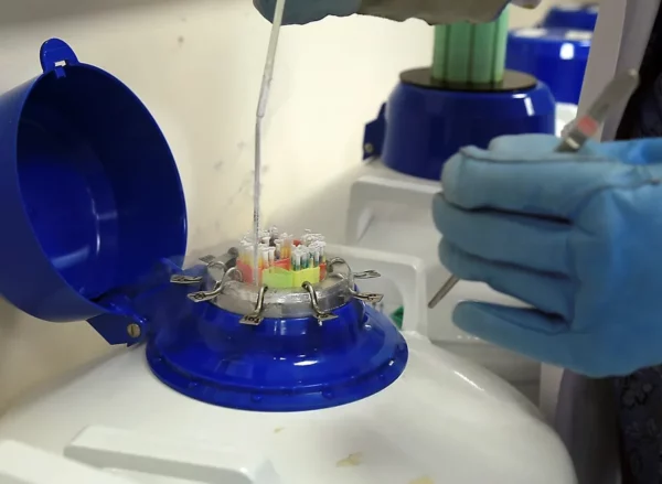 Imagen de archivo de un banco de semen.