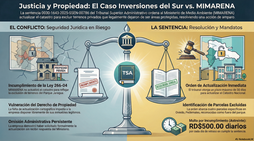 Infografía de la sentencia del Tribunal Superior Administrativo (TSA) sobre el Parque Nacional Jaragua.
