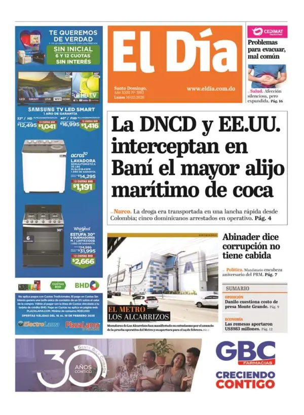 Portada impresa 16-02-2026