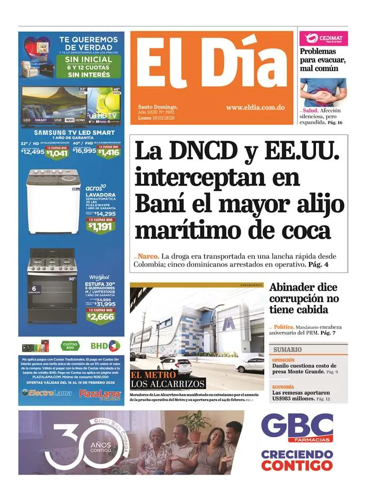Portada impresa 16-02-2026