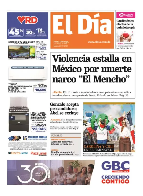 Portada impresa 23-02-2026