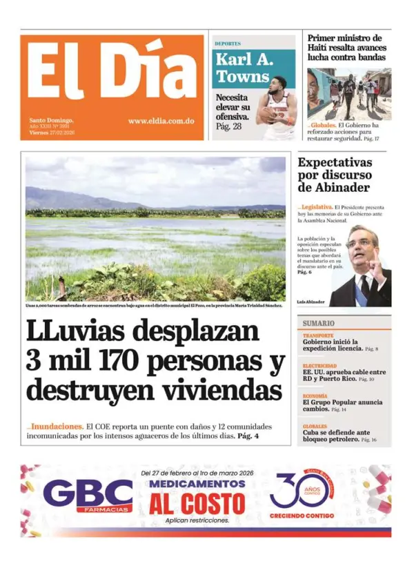 Portada impresa 27-02-2026