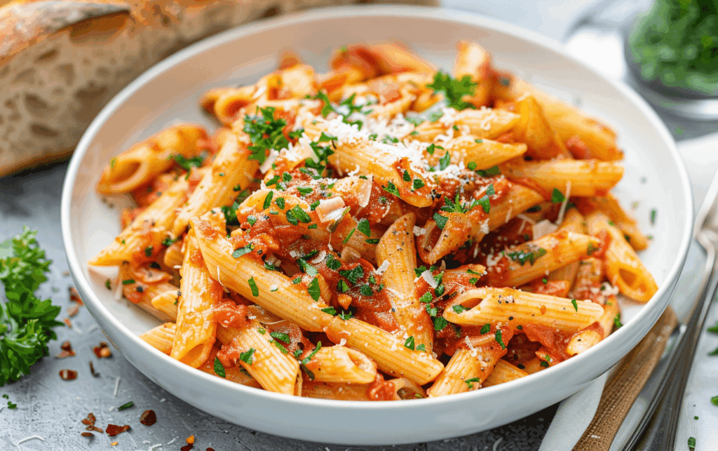 Penne en salsa roja