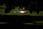 Un hombre descansa al sol en un parque.